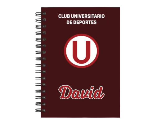 Cuaderno Universitario de Deportes personalizado M04 en tamaño A5 con tapas duras y hojas a elección