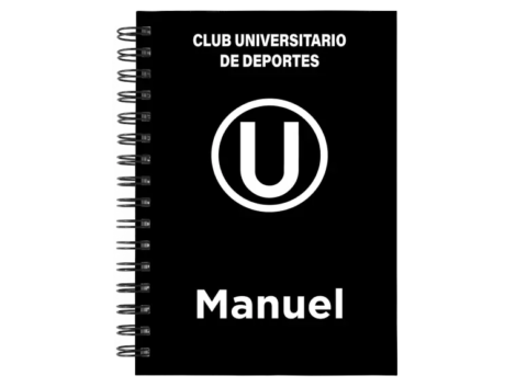 Cuaderno Universitario de Deportes personalizado M05 en tamaño A5 con tapas duras y hojas a elección