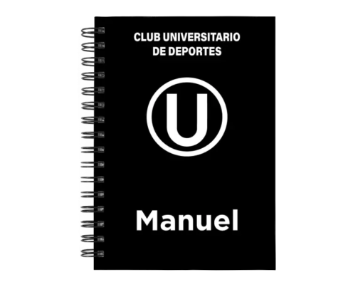 Cuaderno Universitario de Deportes personalizado M05 en tamaño A5 con tapas duras y hojas a elección