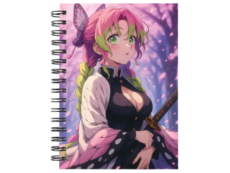 Cuaderno Mitsuri Kanroji personalizado M01 en tamaño A5 con tapas duras y hojas a elección