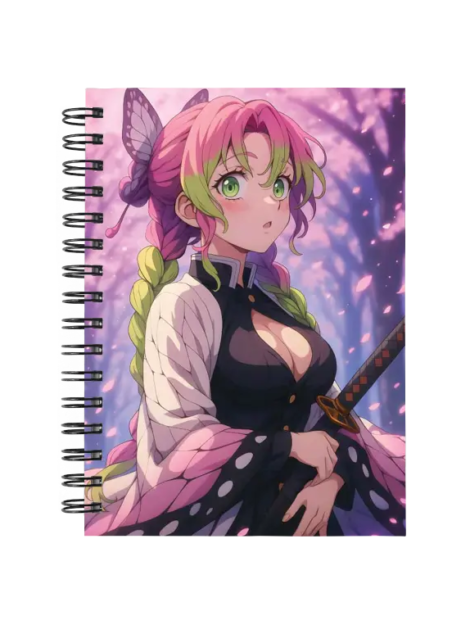 Cuaderno Mitsuri Kanroji personalizado M01 en tamaño A5 con tapas duras y hojas a elección