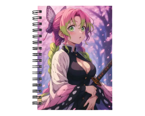 Cuaderno Mitsuri Kanroji personalizado M01 en tamaño A5 con tapas duras y hojas a elección