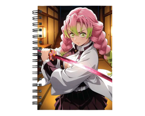 Cuaderno Mitsuri Kanroji personalizado M02 en tamaño A5 con tapas duras y hojas a elección