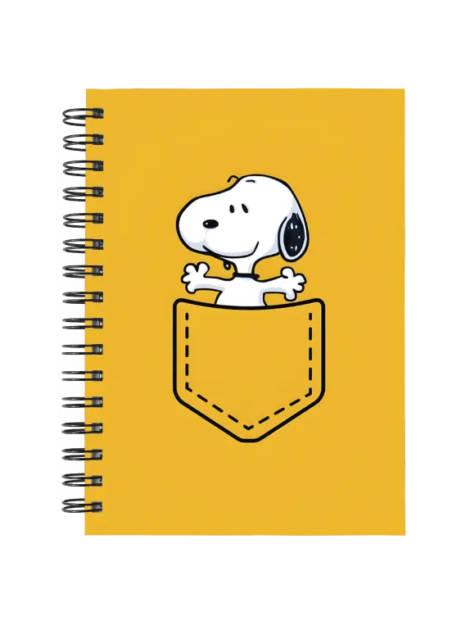 Cuaderno Snoopy personalizado M01 en tamaño A5 con tapas duras y hojas a elección