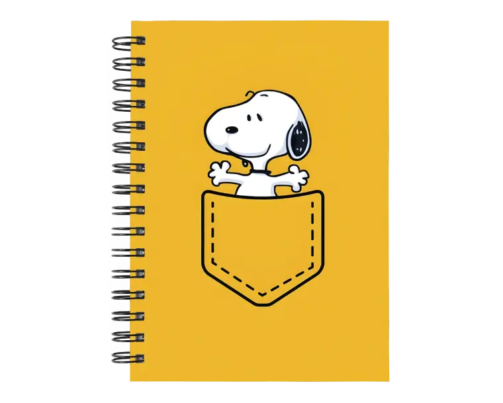 Cuaderno Snoopy personalizado M01 en tamaño A5 con tapas duras y hojas a elección