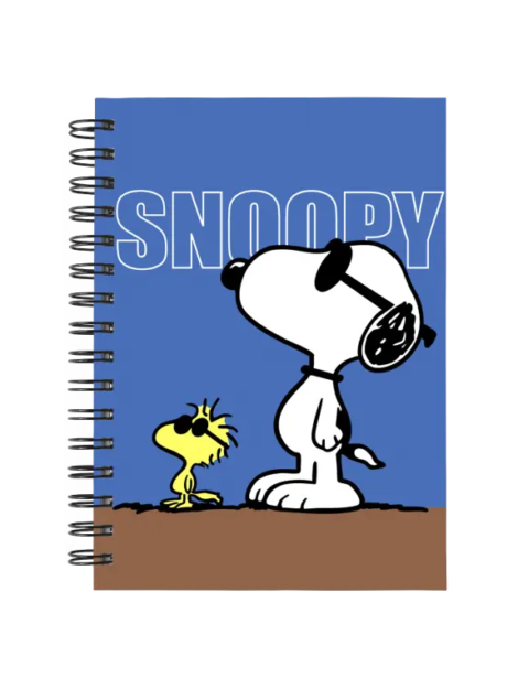 Cuaderno Snoopy personalizado M05 en tamaño A5 con tapas duras y hojas a elección