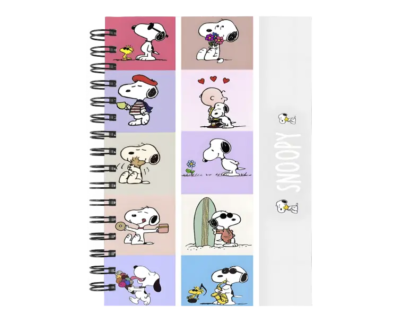 Cuaderno Snoopy personalizado M06 en tamaño A5 con tapas duras y hojas a elección