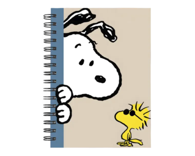 Cuaderno Snoopy personalizado M07 en tamaño A5 con tapas duras y hojas a elección