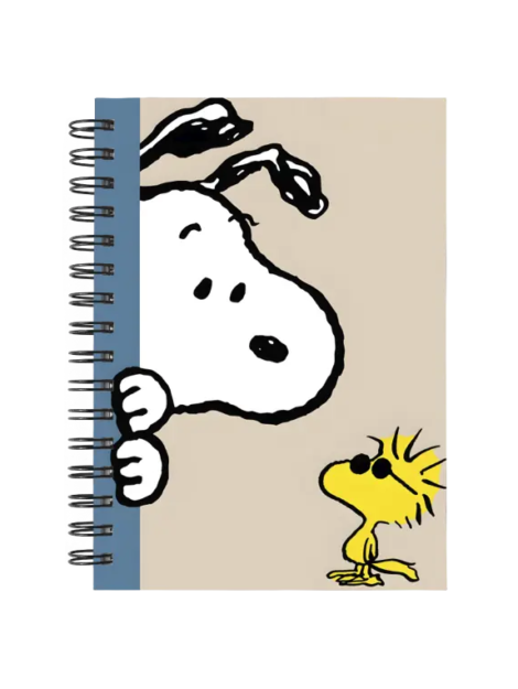 Cuaderno Snoopy personalizado M07 en tamaño A5 con tapas duras y hojas a elección