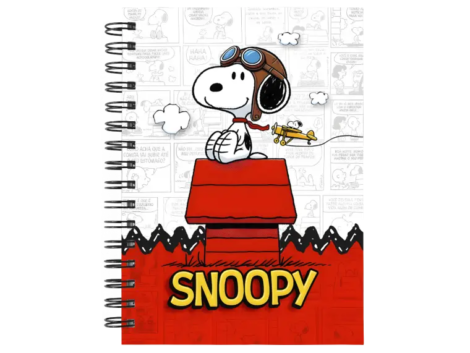 Cuaderno Snoopy personalizado M08 en tamaño A5 con tapas duras y hojas a elección