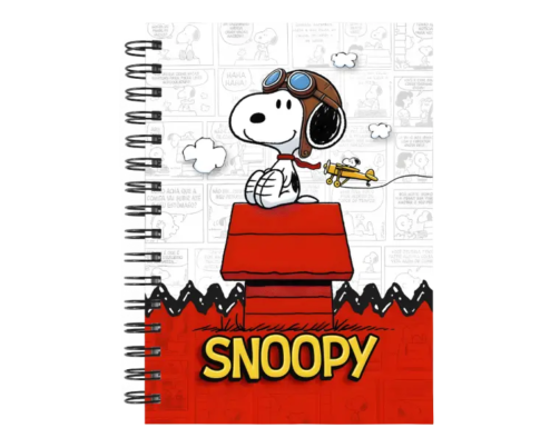Cuaderno Snoopy personalizado M08 en tamaño A5 con tapas duras y hojas a elección
