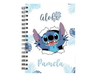 Cuaderno Stitch personalizado M03 en tamaño A5 con tapas duras y hojas a elección