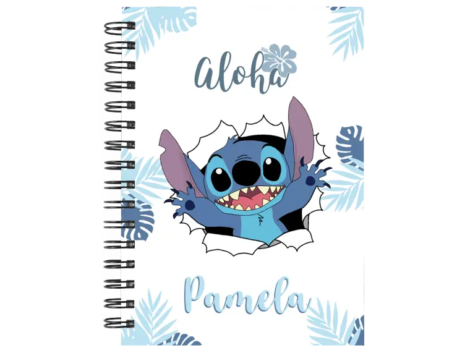 Cuaderno Stitch personalizado M03 en tamaño A5 con tapas duras y hojas a elección