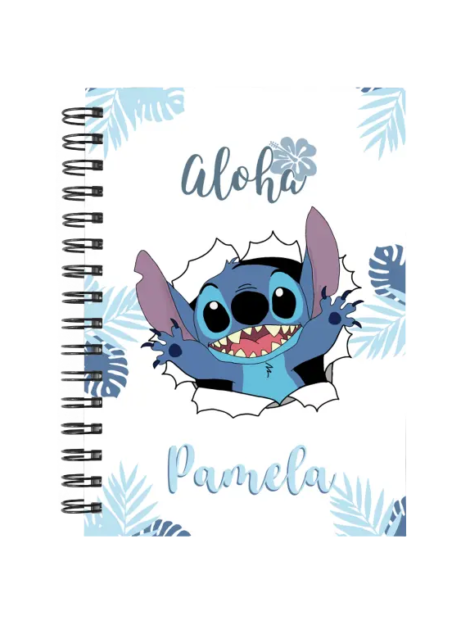 Cuaderno Stitch personalizado M03 en tamaño A5 con tapas duras y hojas a elección