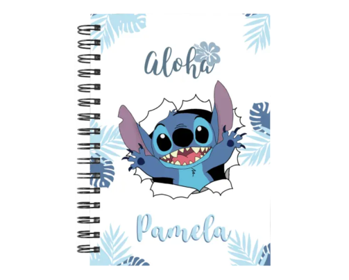 Cuaderno Stitch personalizado M03 en tamaño A5 con tapas duras y hojas a elección