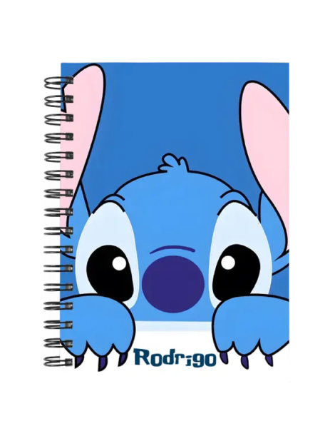 Cuaderno Stitch personalizado M04 en tamaño A5 con tapas duras y hojas a elección