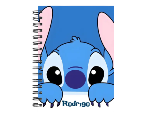 Cuaderno Stitch personalizado M04 en tamaño A5 con tapas duras y hojas a elección