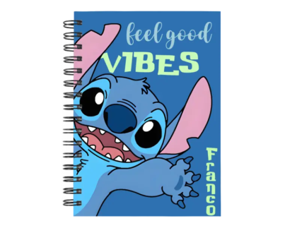Cuaderno Stitch personalizado M06 en tamaño A5 con tapas duras y hojas a elección
